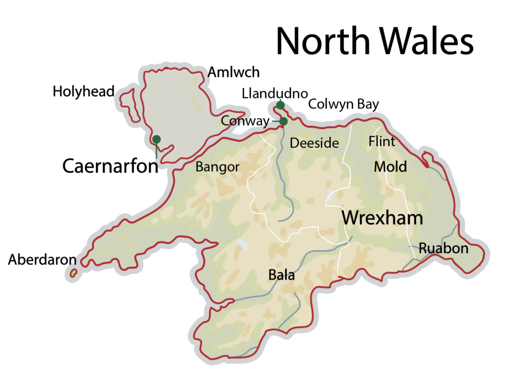 Map of North Wales