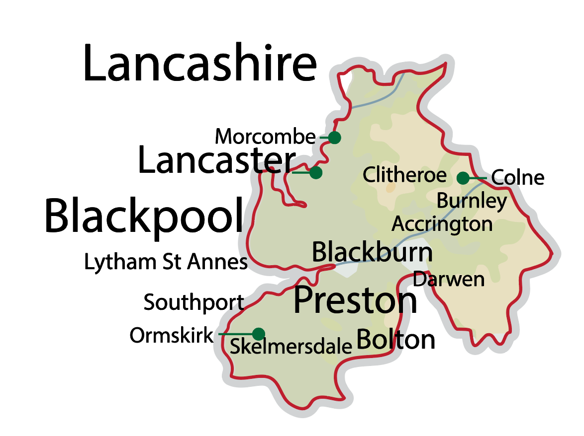 map of Lancashire