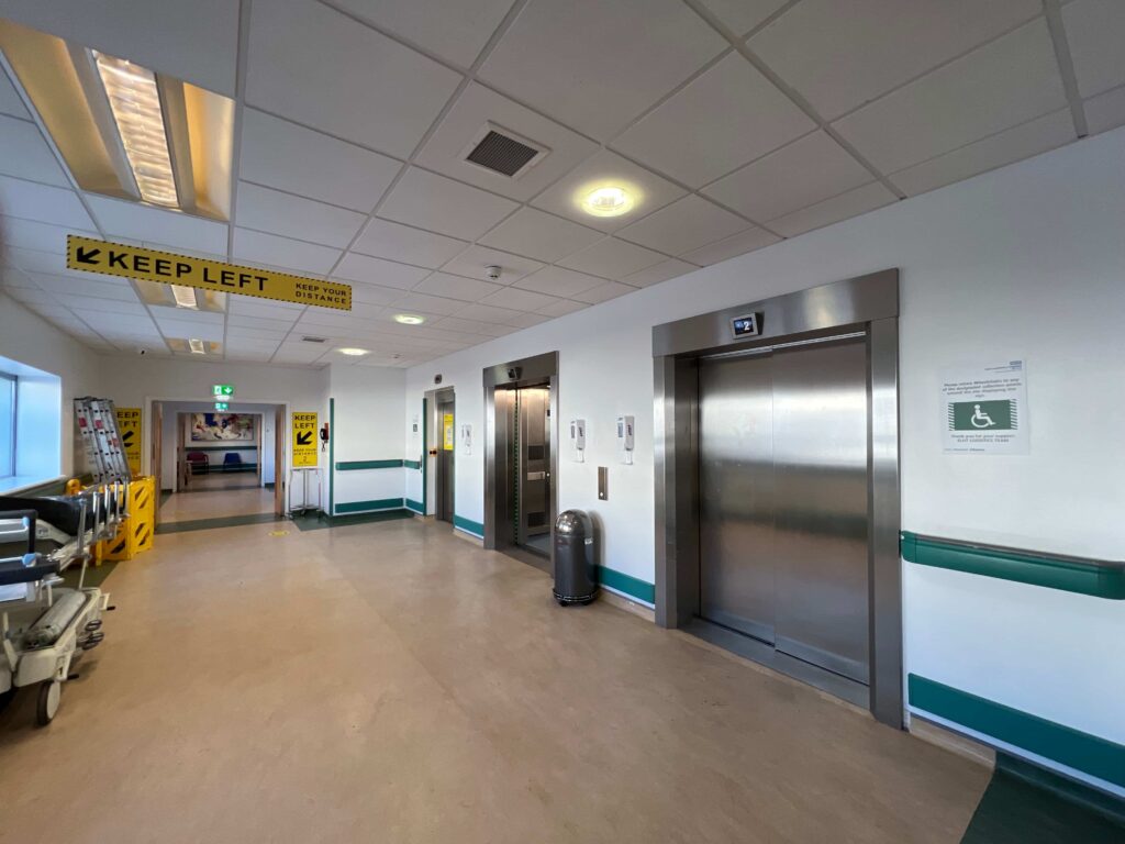 Typical hospital passenger and bed lifts installed and maintained by Jackson
