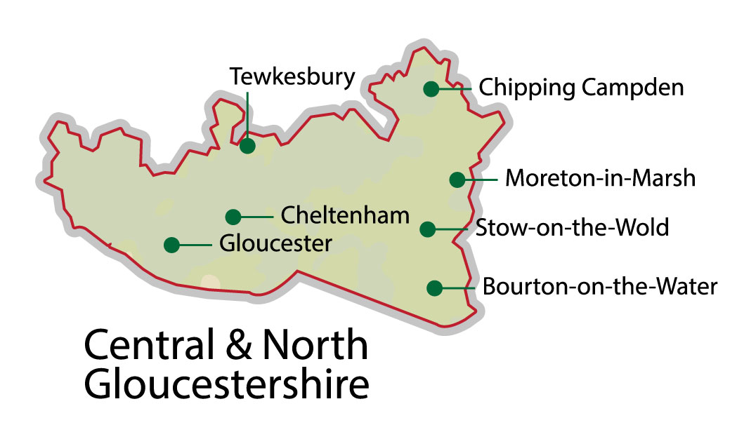 central and north Gloucestershire